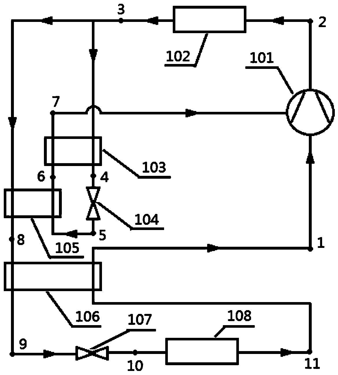 A Circulation System of Gas Injection Enthalpy Increase Heat Pump Using Non-azeotropic Mixture with Subcooler