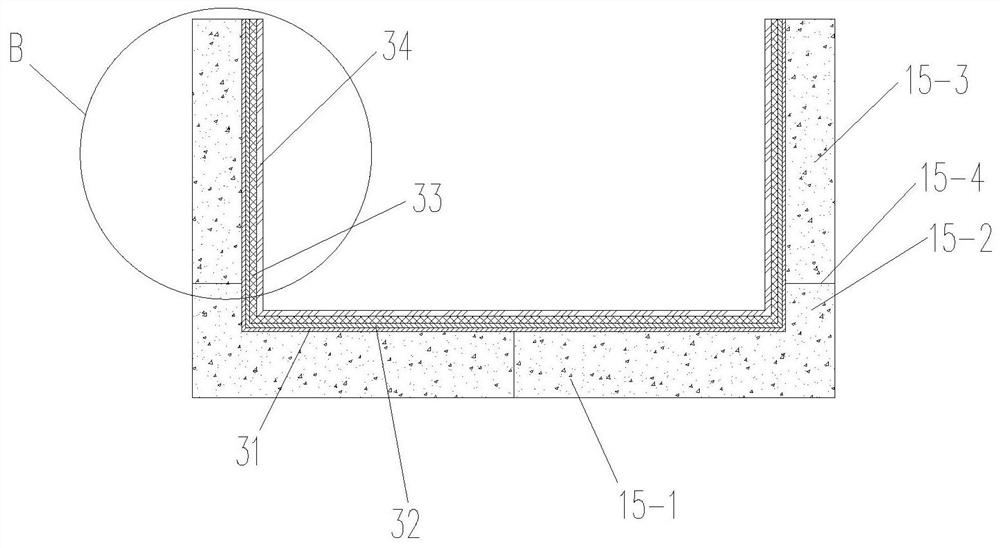 Anti-corrosion pool for solar cell panel production wastewater and construction method thereof