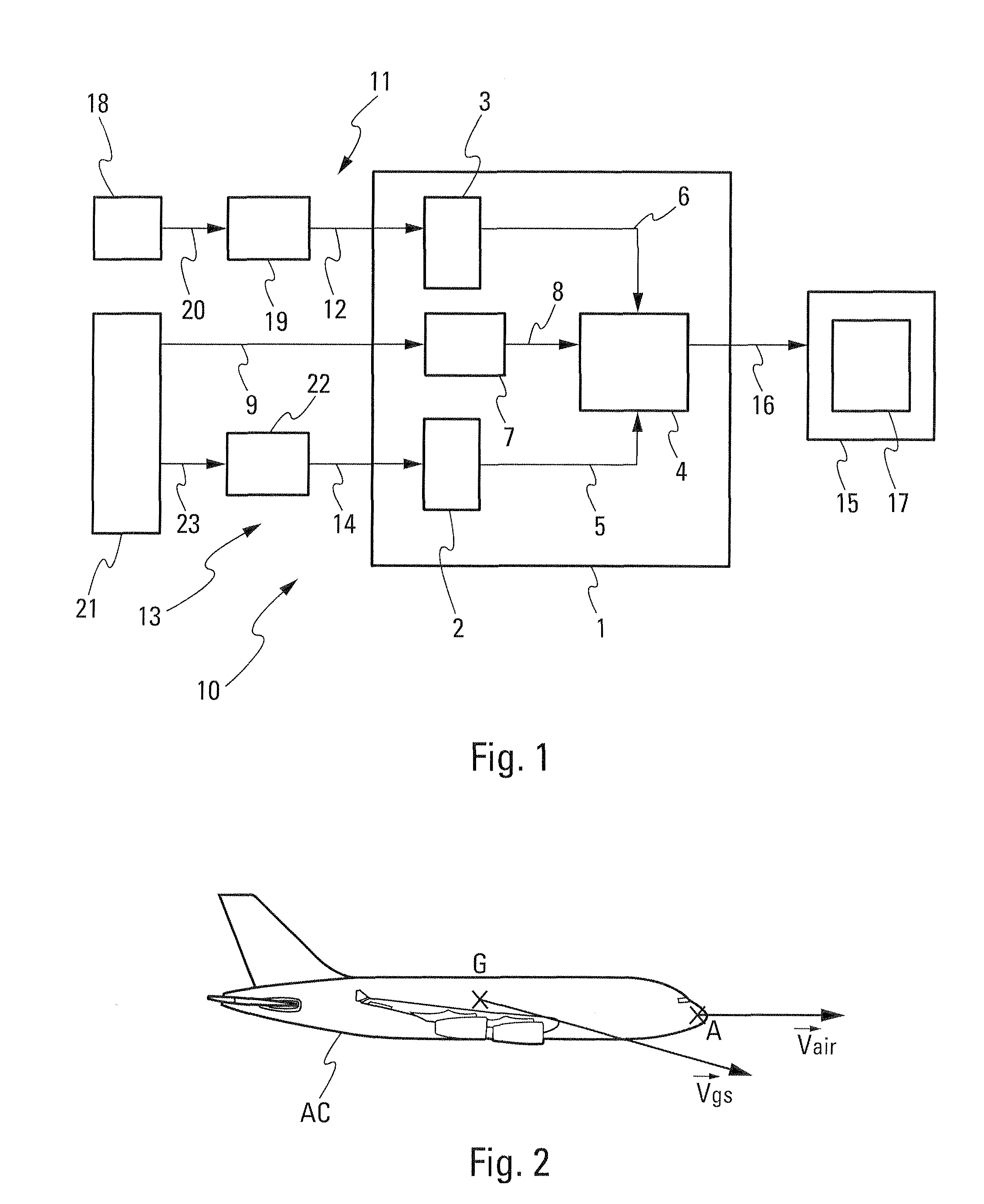 Method and device for estimating at least one wind characteristic on an aircraft