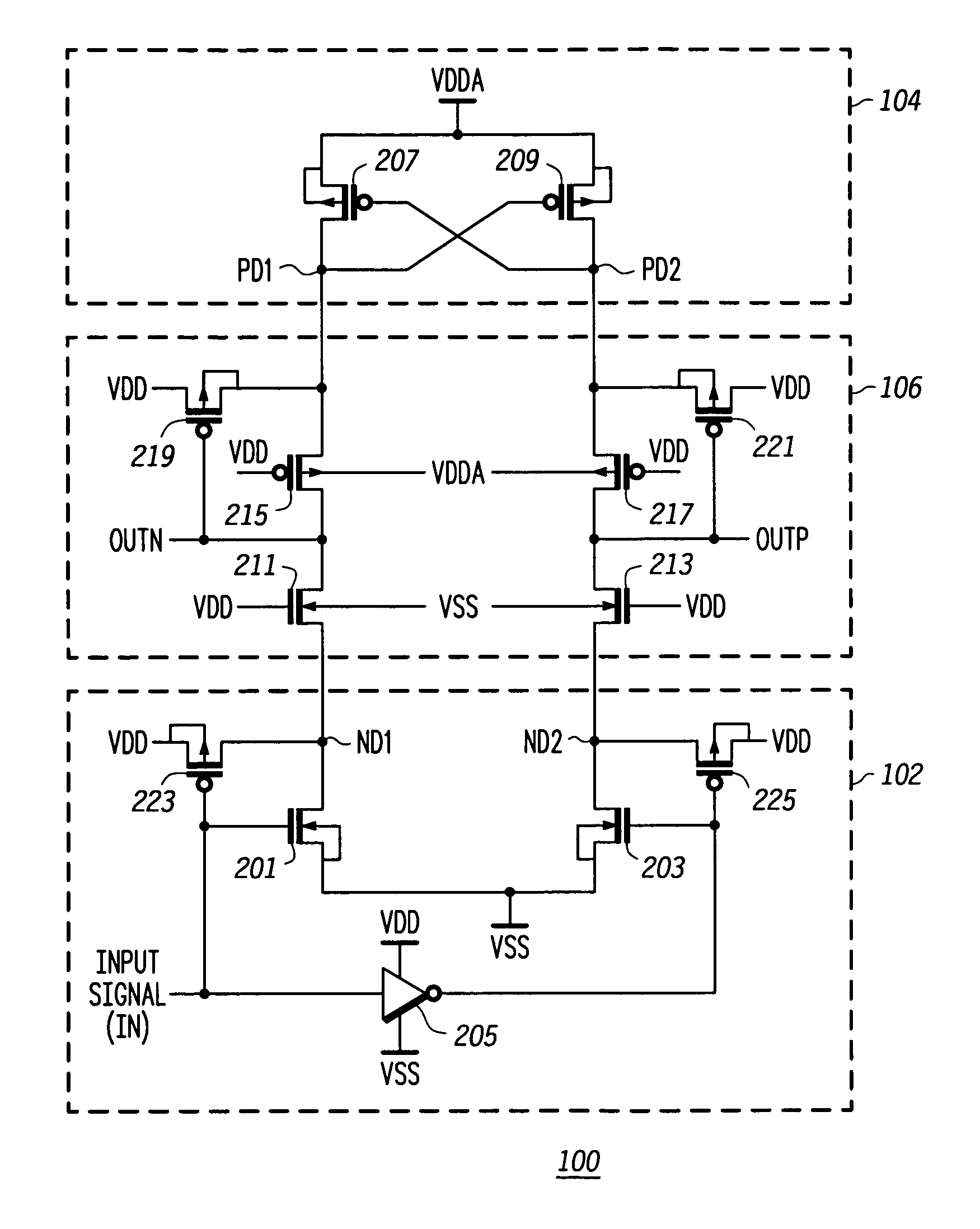 High voltage level converter using low voltage devices