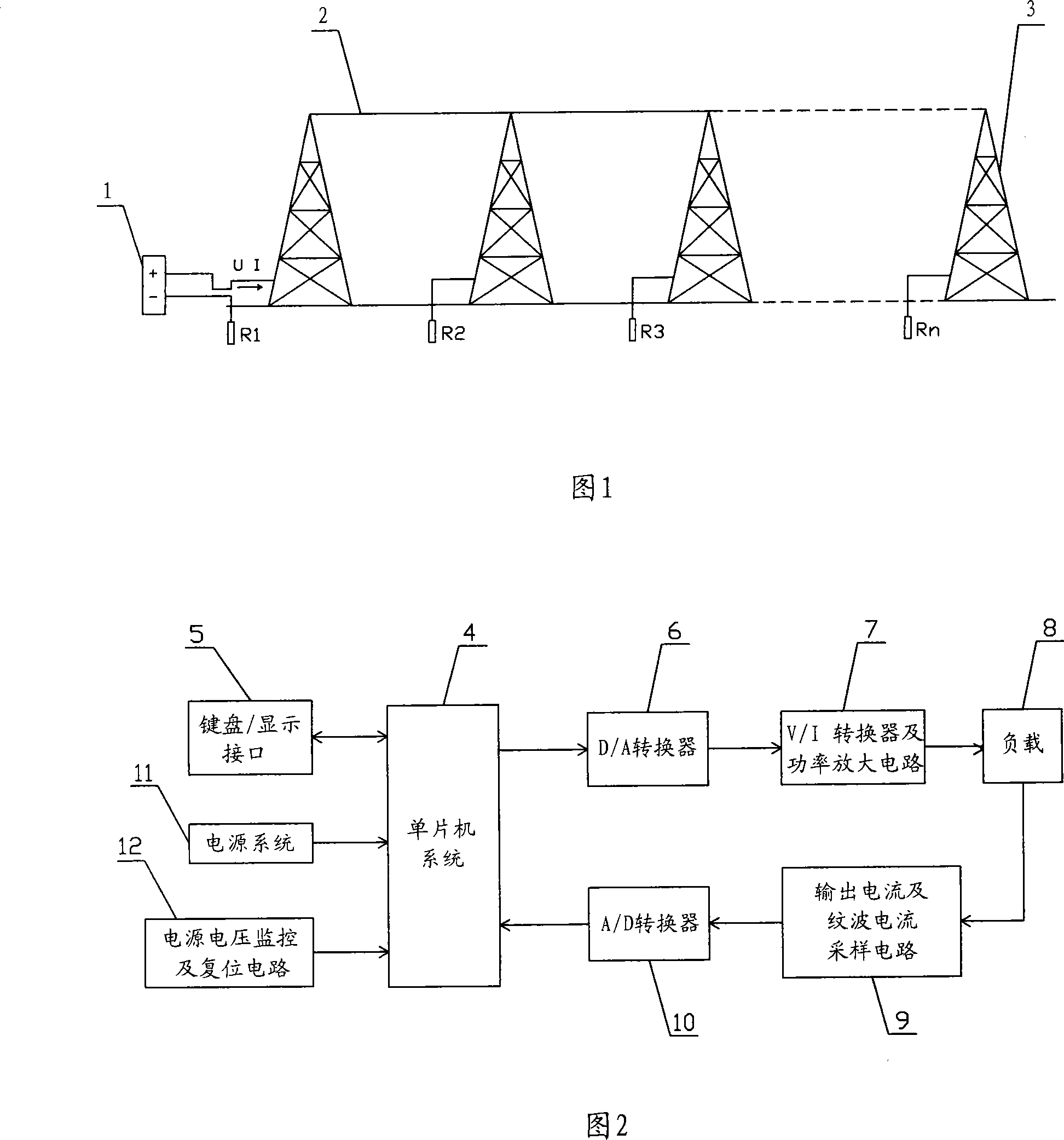 Powerline pole tower ground resistance measurement method and its tester