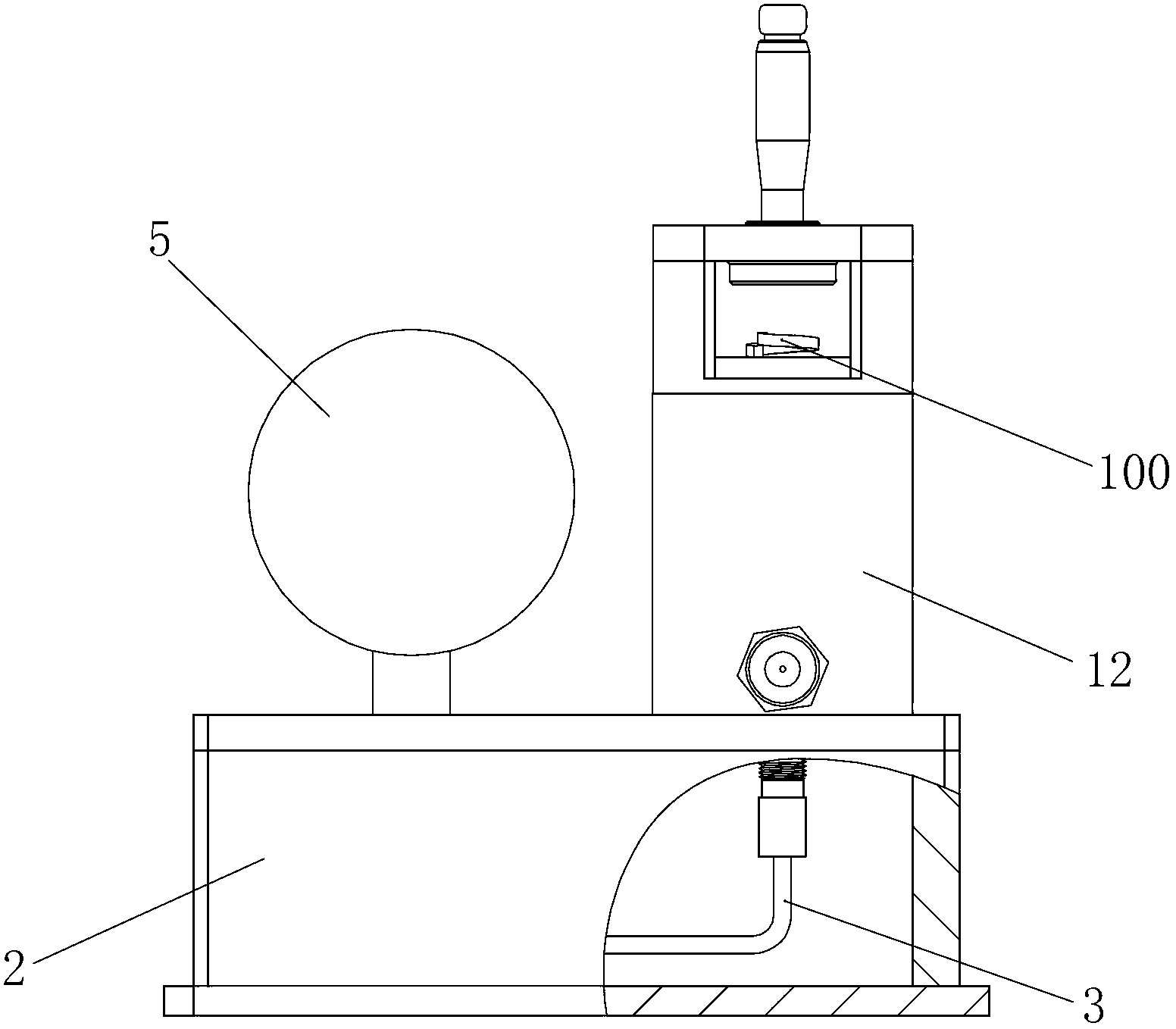 Measuring device for spring washer elasticity test and measuring method thereof