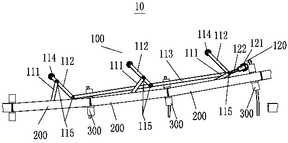 Turnout beam driving device, turnout and rail