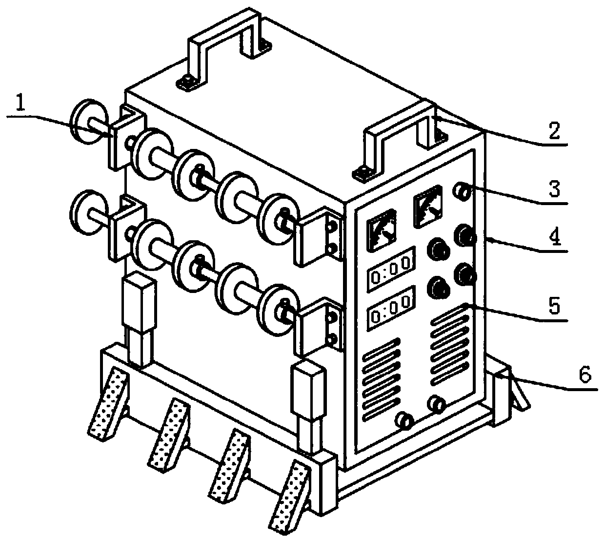 Multi-electrode gas shielded arc welding device for refining