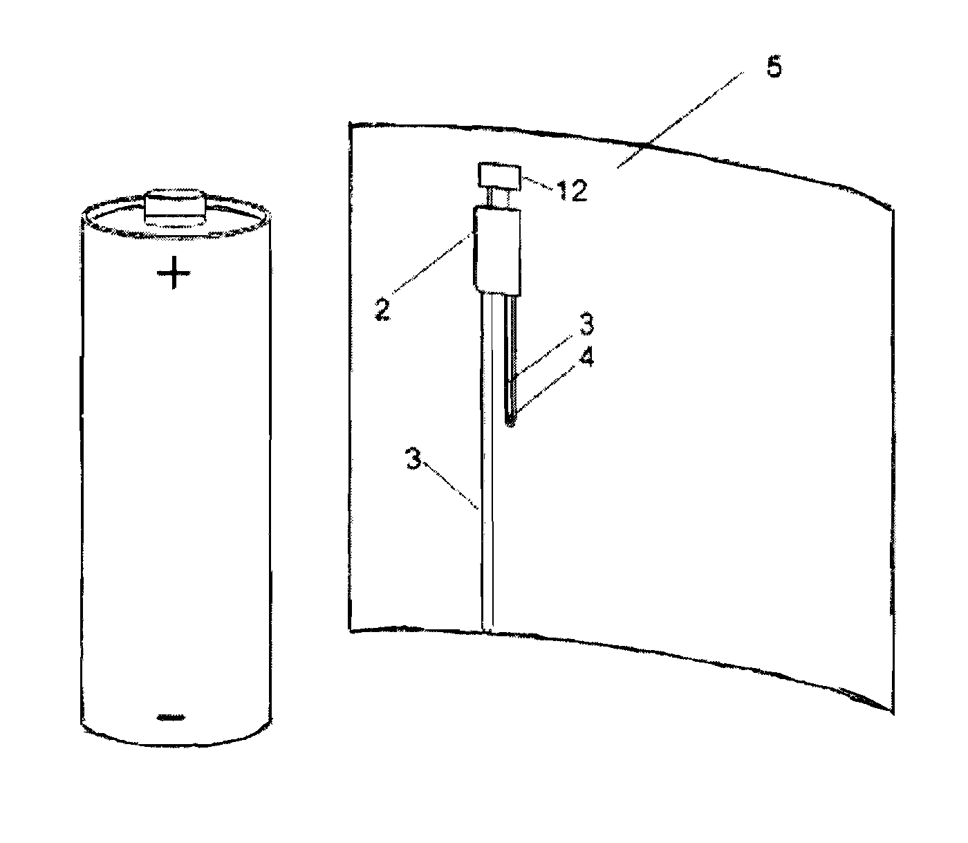 Self-illuminating battery