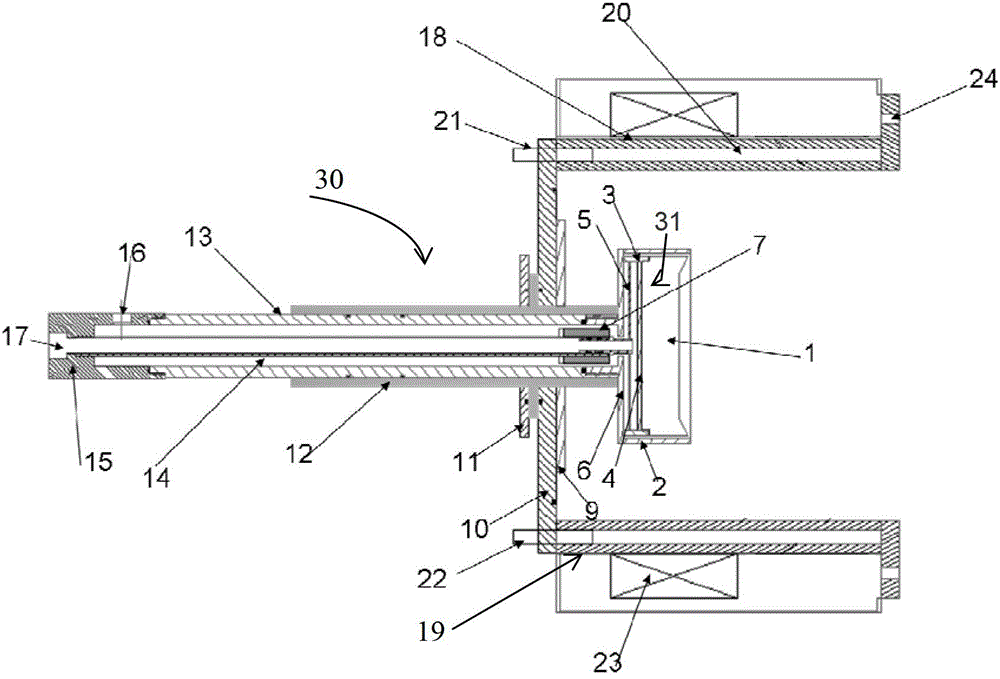 Multi-structure coupling magnetic field adaptability type rotating arc ion plating device