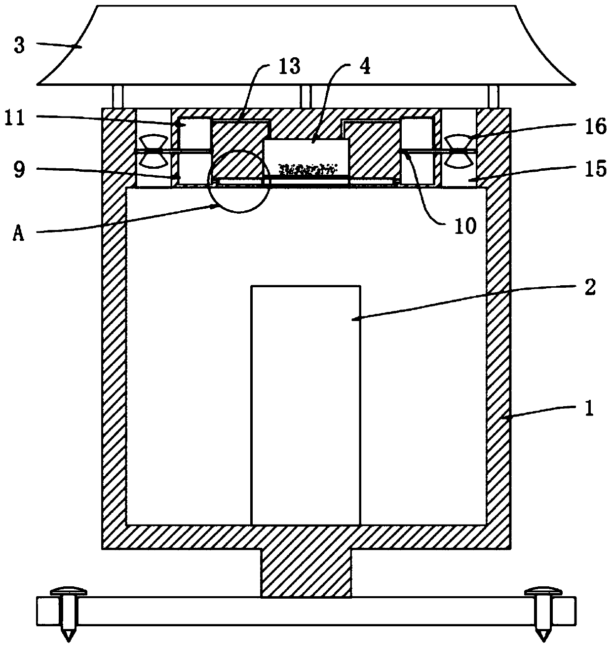 Self-heat-dissipation and dust-removal pavement lamp for park greening