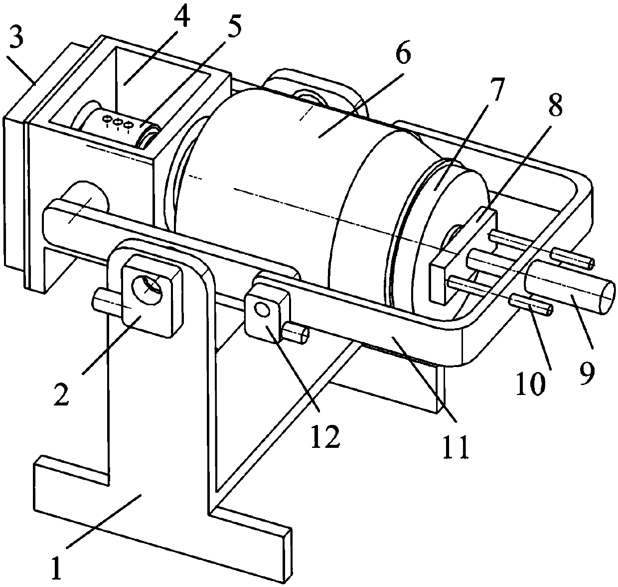 Uniaxial mixing device of explosive materials