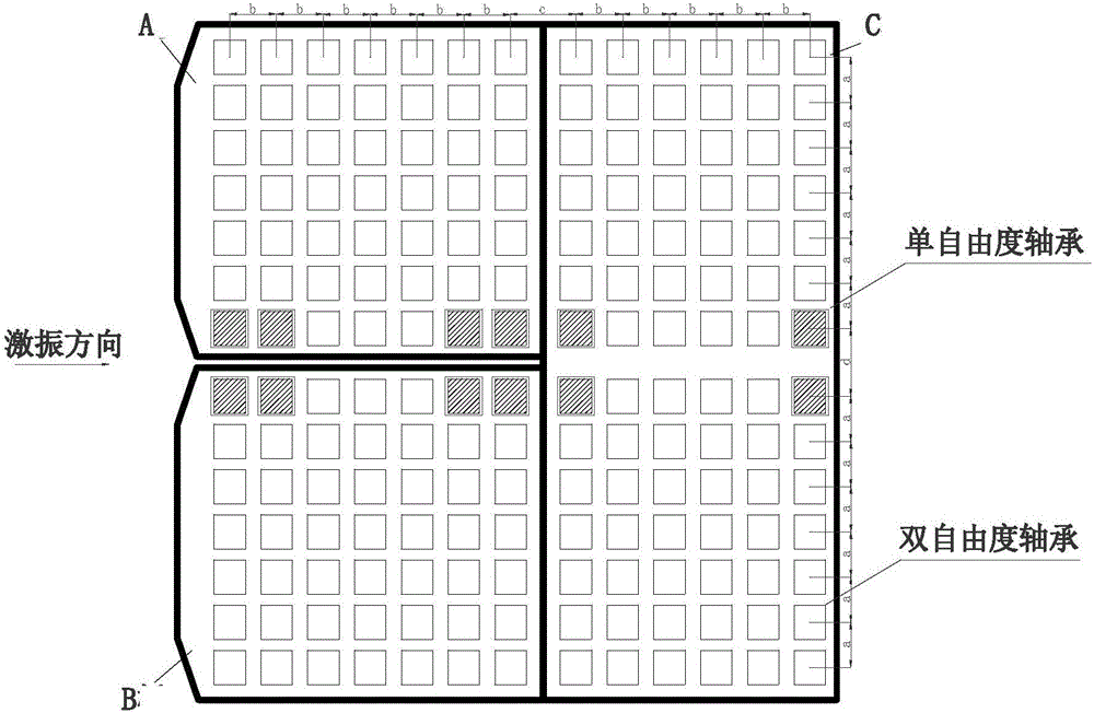 Bearing structure suitable for large combined water slide table