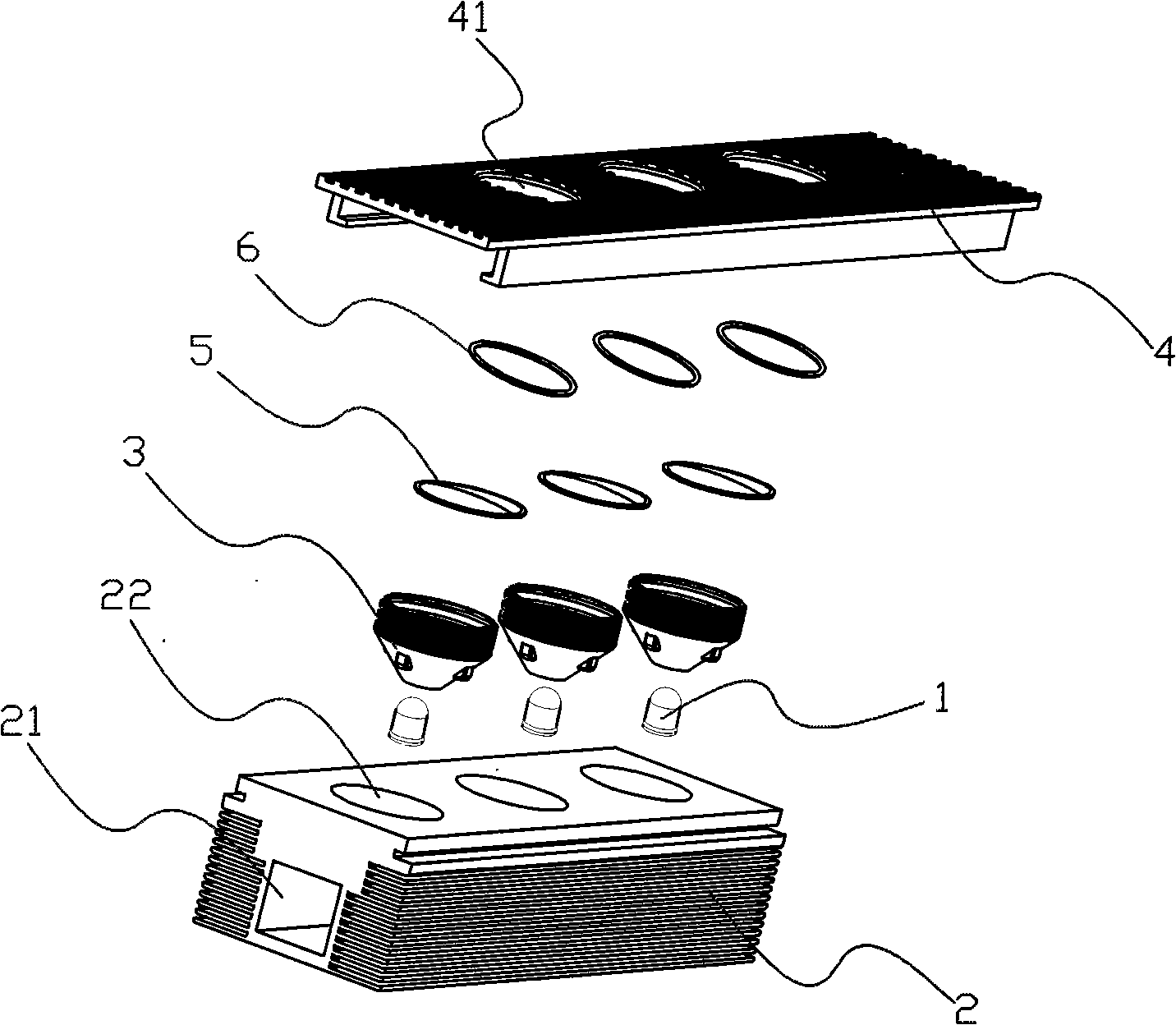 Waterproof structure of LED illuminating module