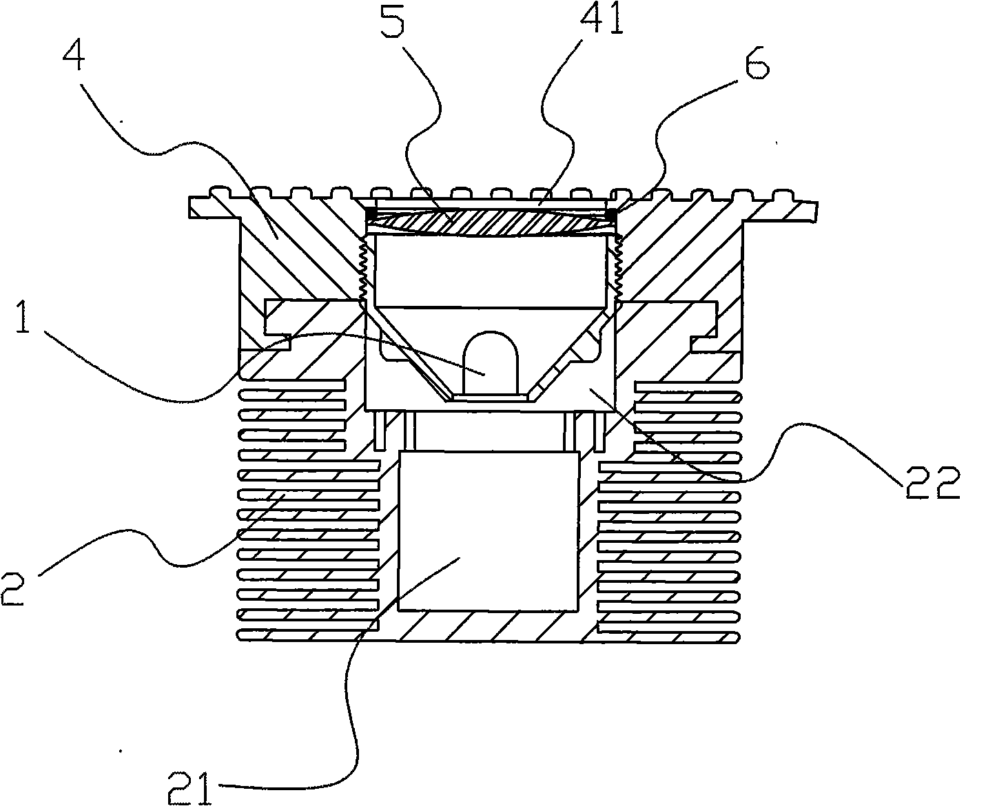 Waterproof structure of LED illuminating module