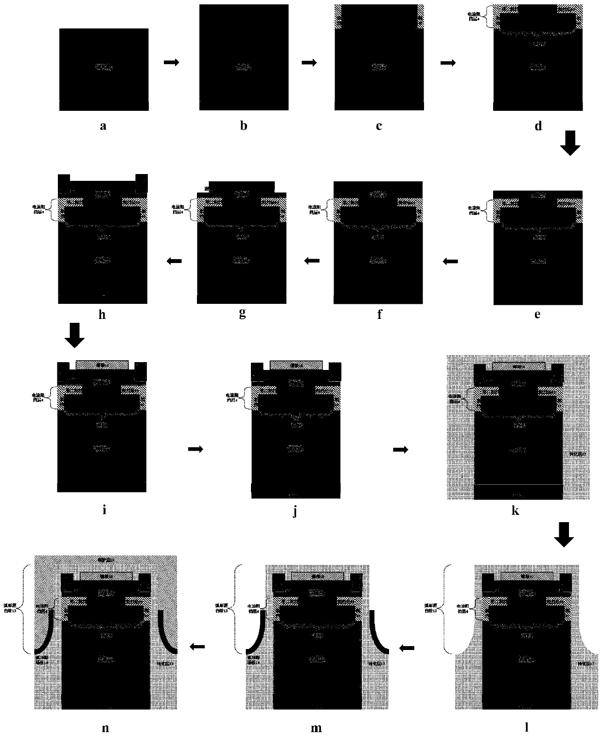 Vertical structure power electronic device based on arc-shaped source field plate