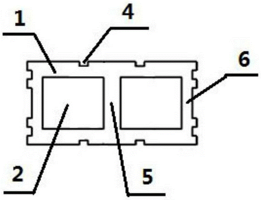 Recycled aggregate mountain flour anti-seismic hollow block for masonry frame filled wall and preparation method thereof