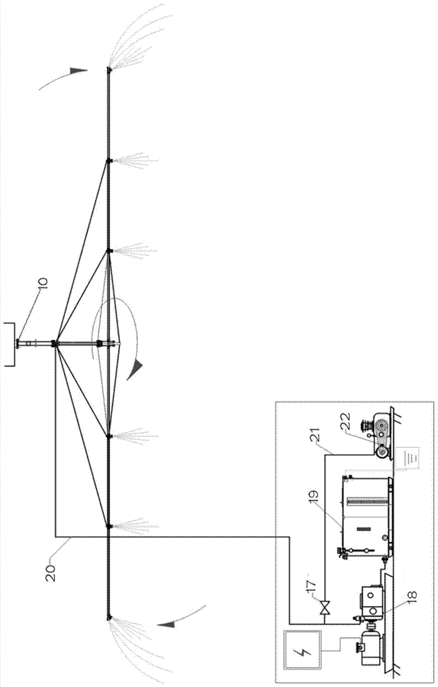 Spin type large rotary spray dust suppression spray rack