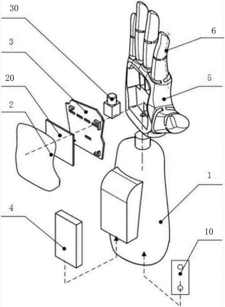 Bionic prosthetic hand and device based on 3D printing