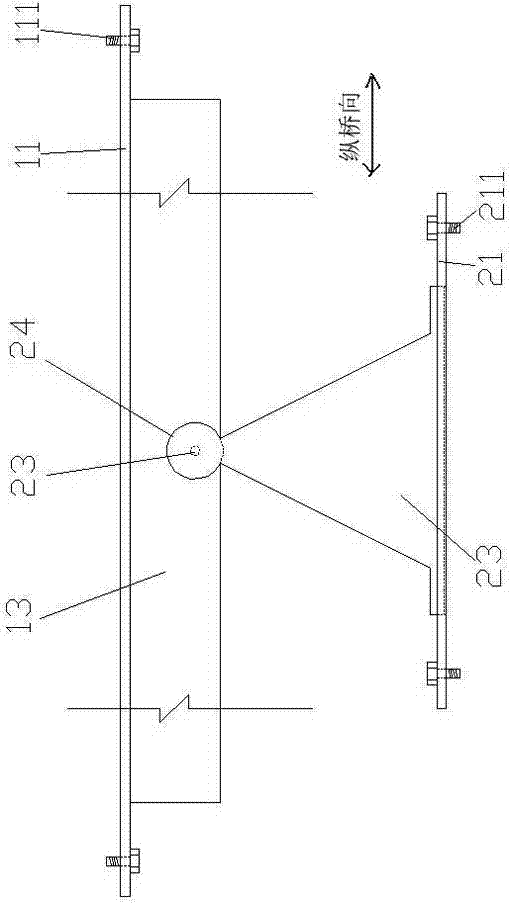 Lateral shock absorption damper suitable for bridge structure