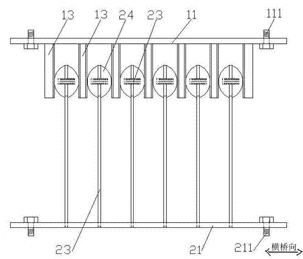 Lateral shock absorption damper suitable for bridge structure