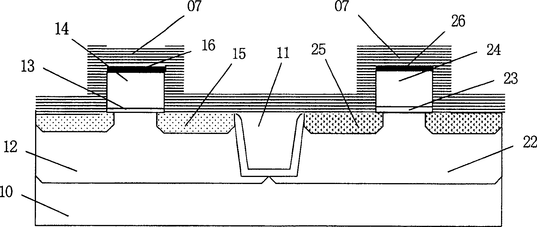 Strain source-drain CMOS integrating method with oxide separation layer