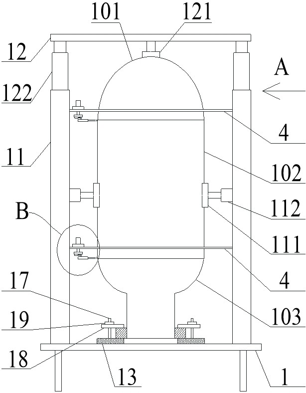 Storage tank body welding device