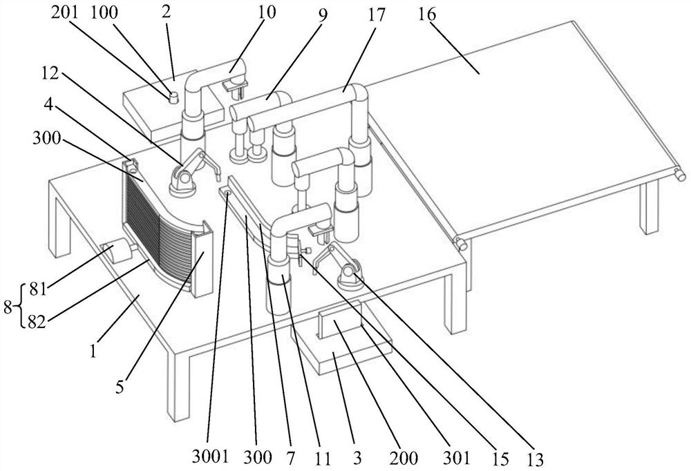 Double-welding-head welding device with hollow pedal arms