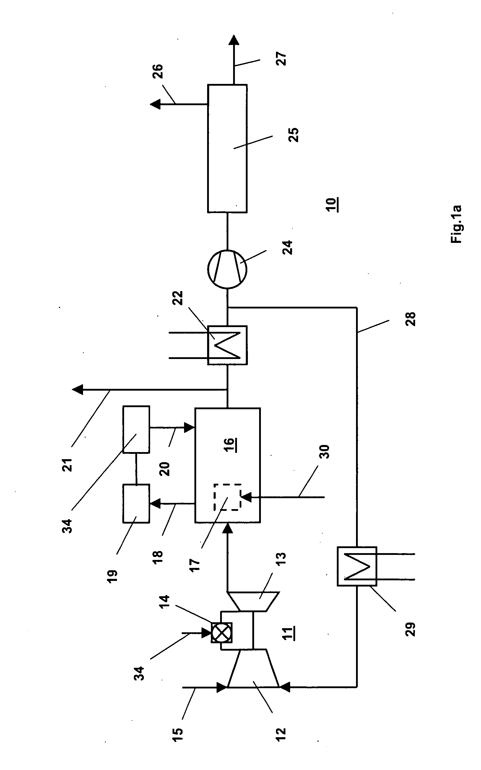 Combined-cycle power plant with exhaust gas recycling and co2 separation, and method for operating a combined cycle power plant