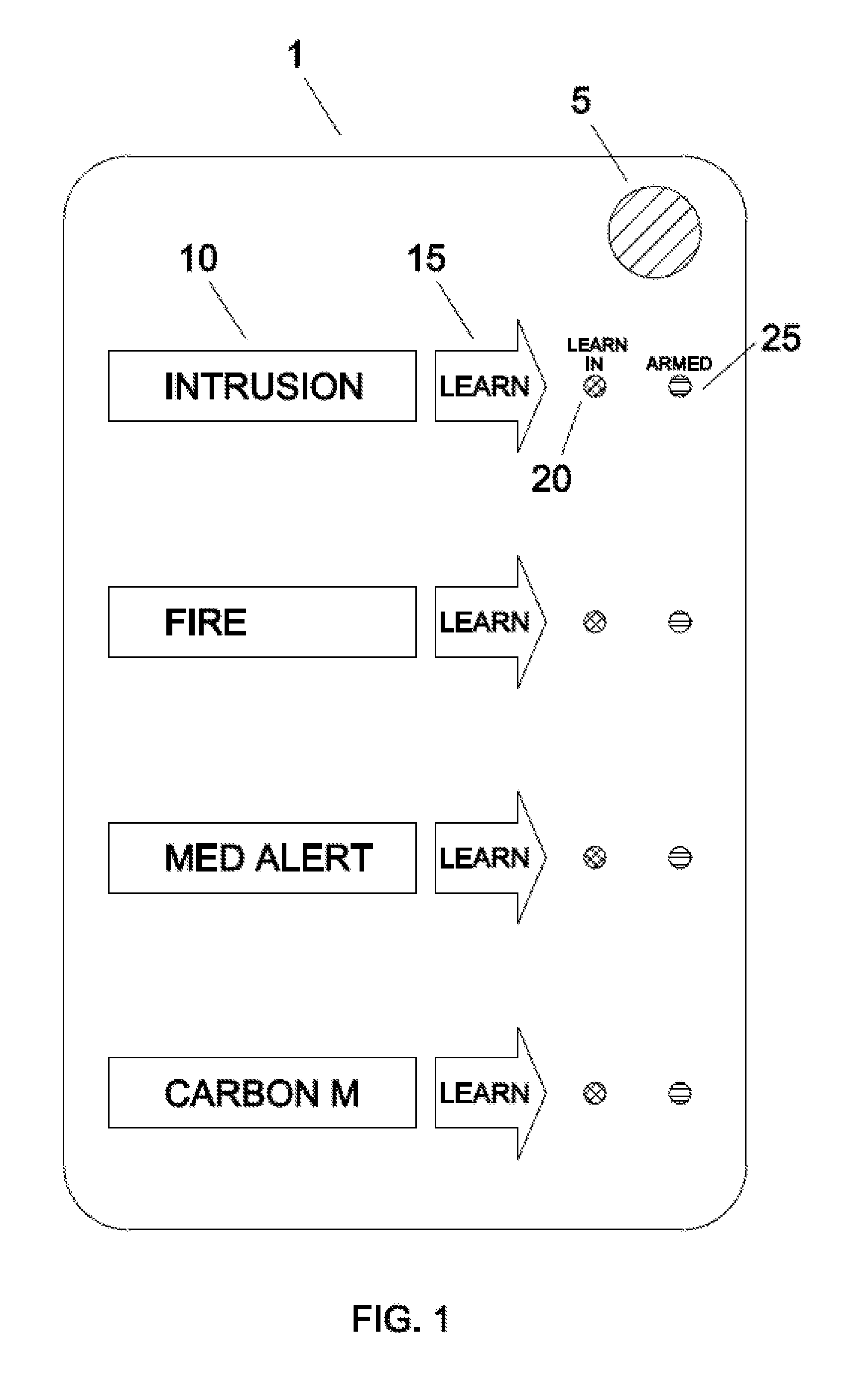 Programmable security system with transmitter