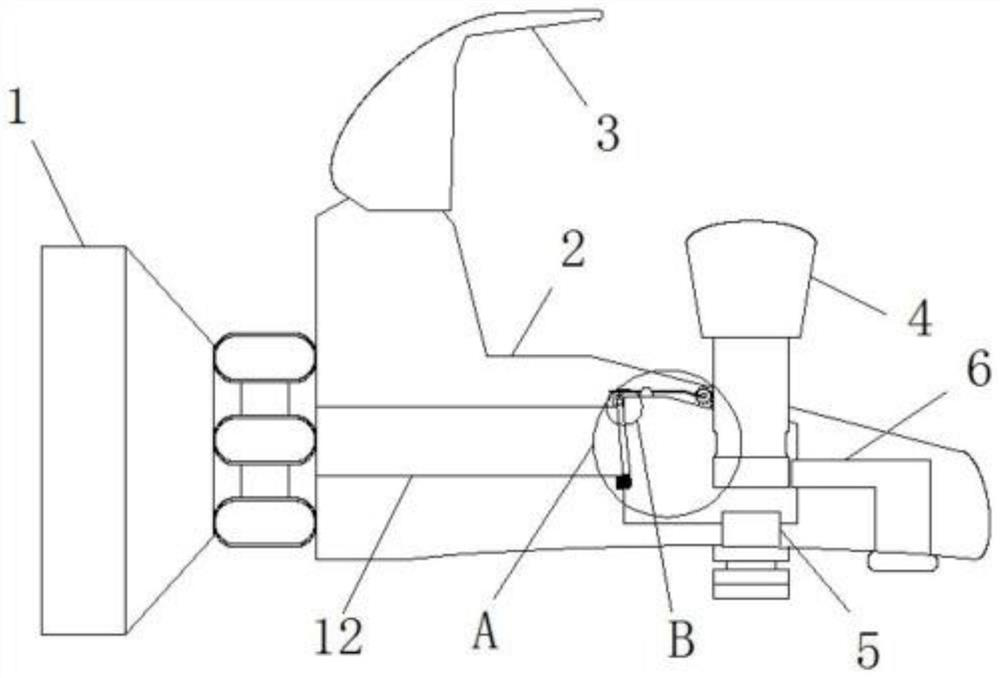 Water mixing valve for preventing sudden water spraying of bathroom shower head