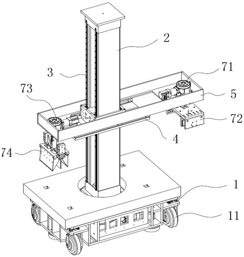 Wall-building robot with telescopic arm and wall-building method thereof