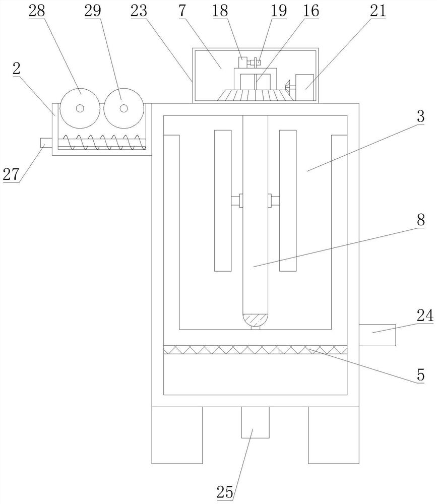 A rapid mixing and filtering device for raw materials used in cosmetic production