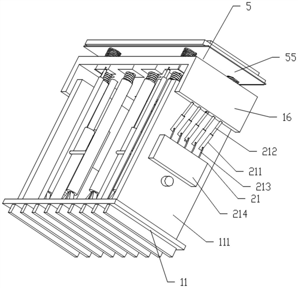 Indoor damping device with buffers