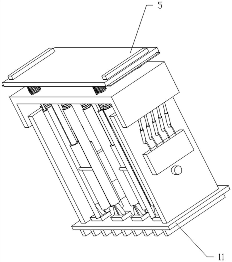 Indoor damping device with buffers