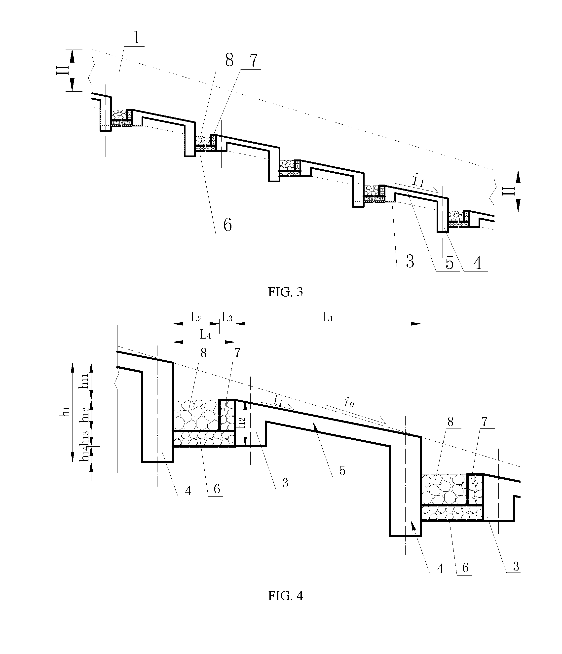 Debris flow drainage channel with step pool structure and its applications