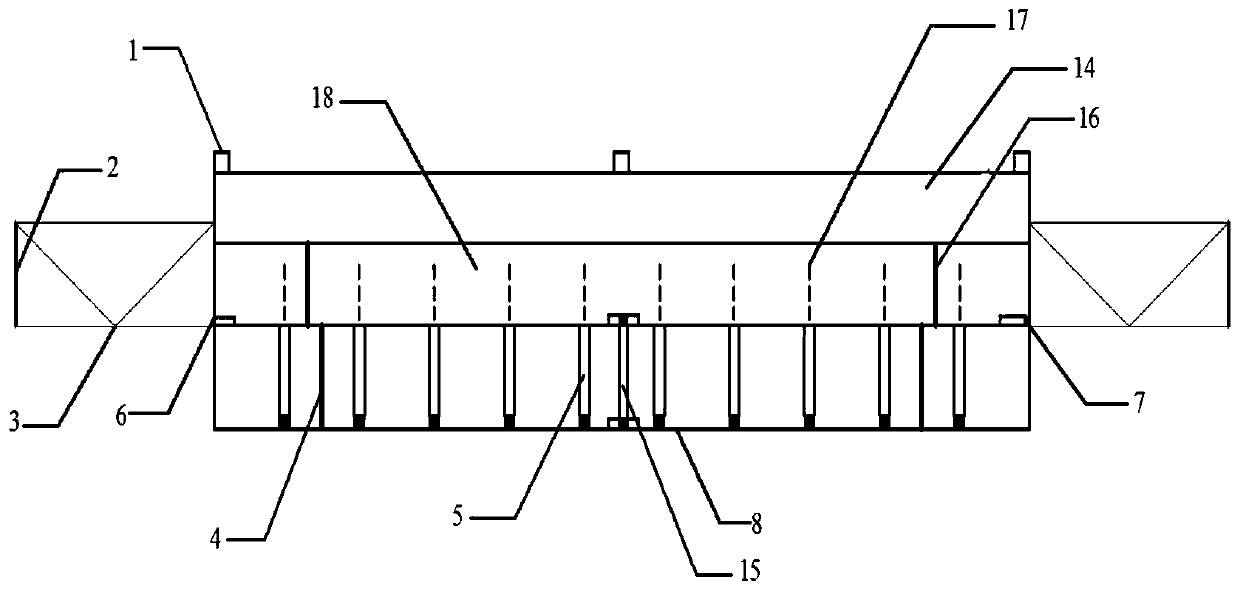 A super-large floating body equipped with draft adjustment and intelligent vibration reduction device