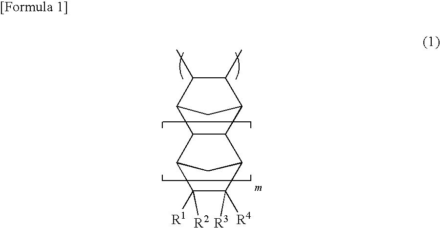 Stretched film of addition polymer consisting of norbornene compound, process for producing the same and use thereof