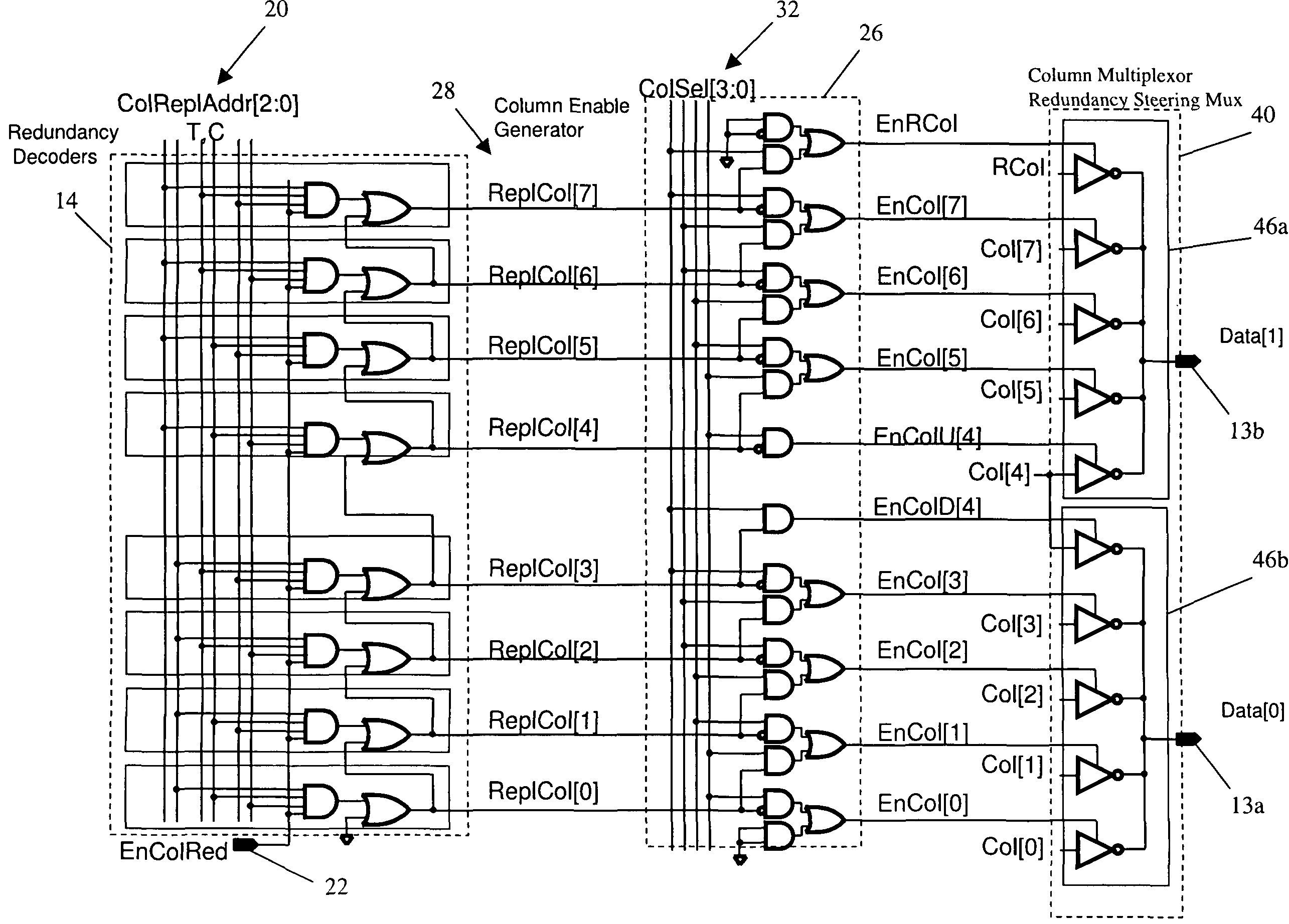 Design structure for improved memory column redundancy scheme