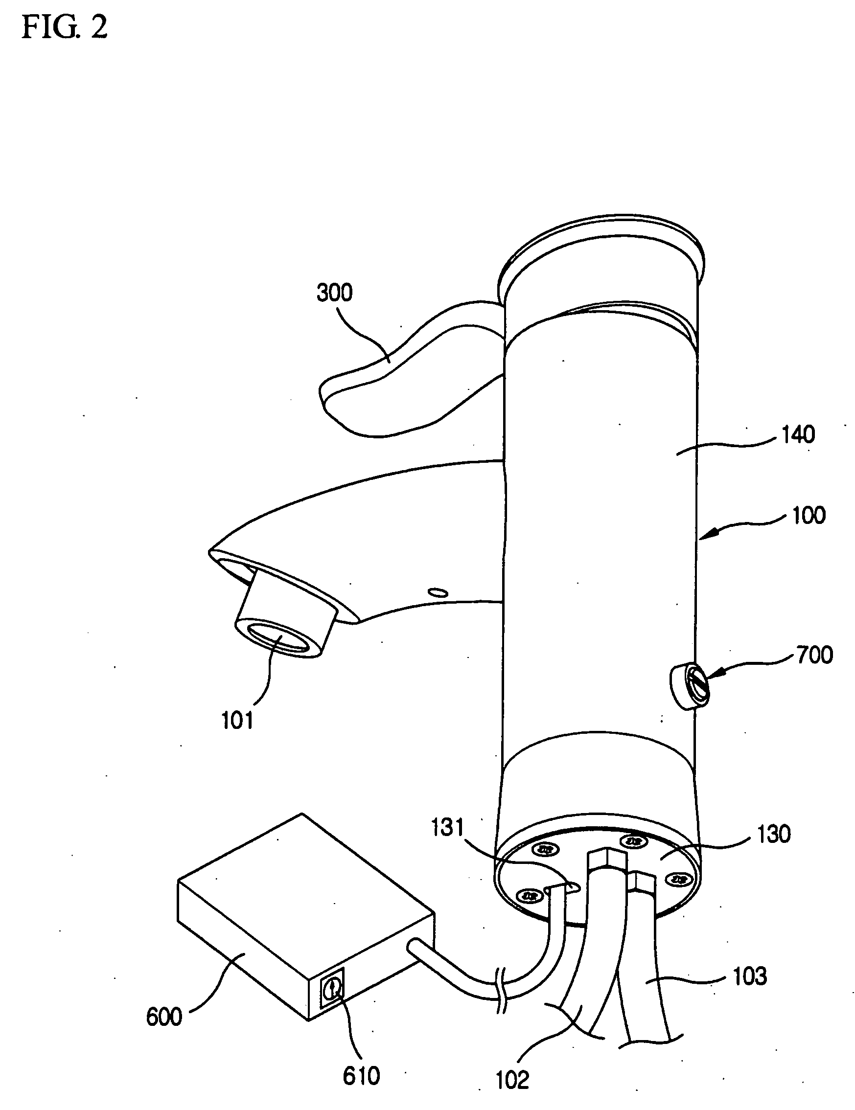 Automatic water faucet built-in with hot and cold water control valve