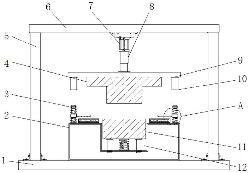 Stamping die with discharging function for automobile precision part