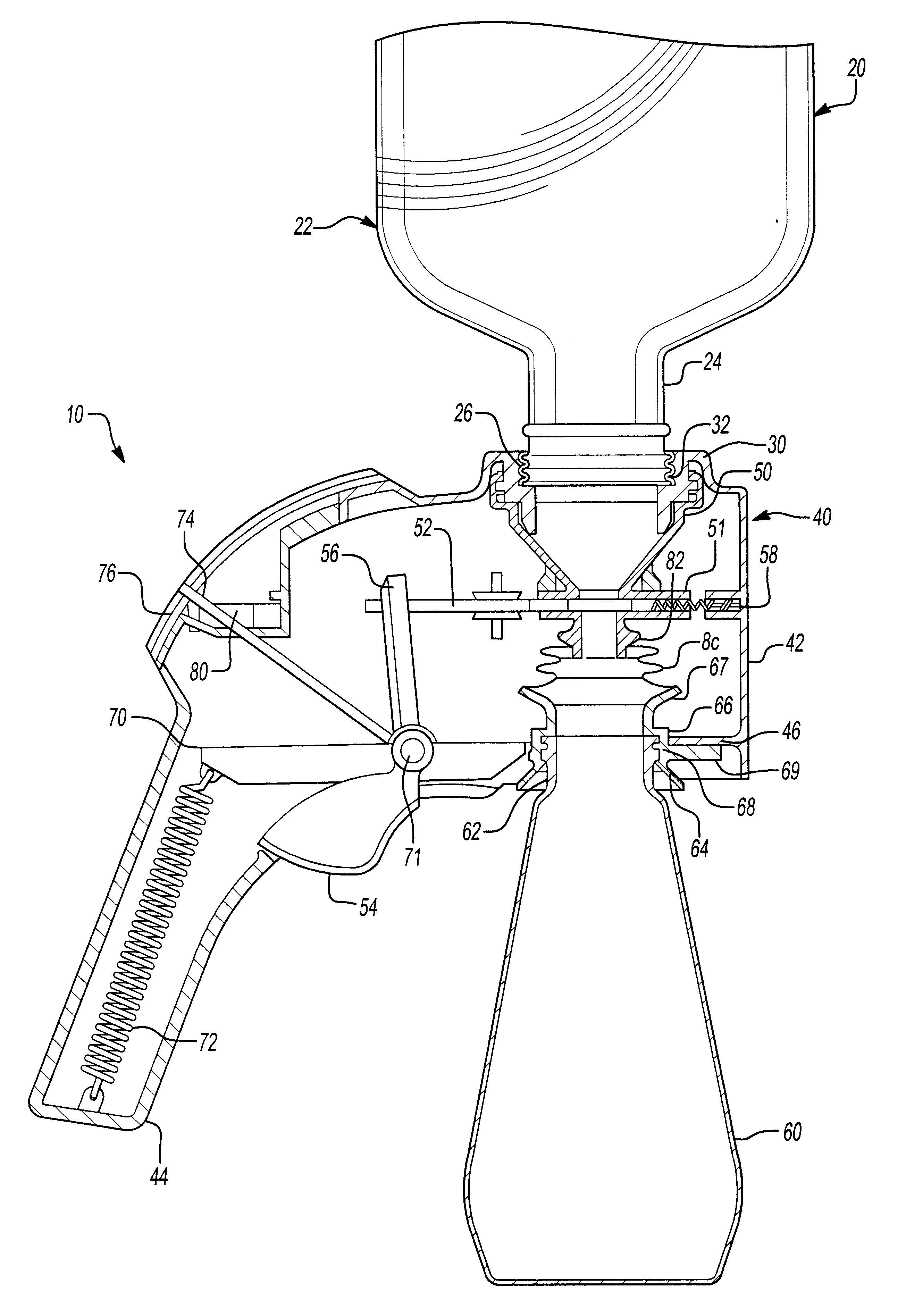 Dosing dispenser for powder material