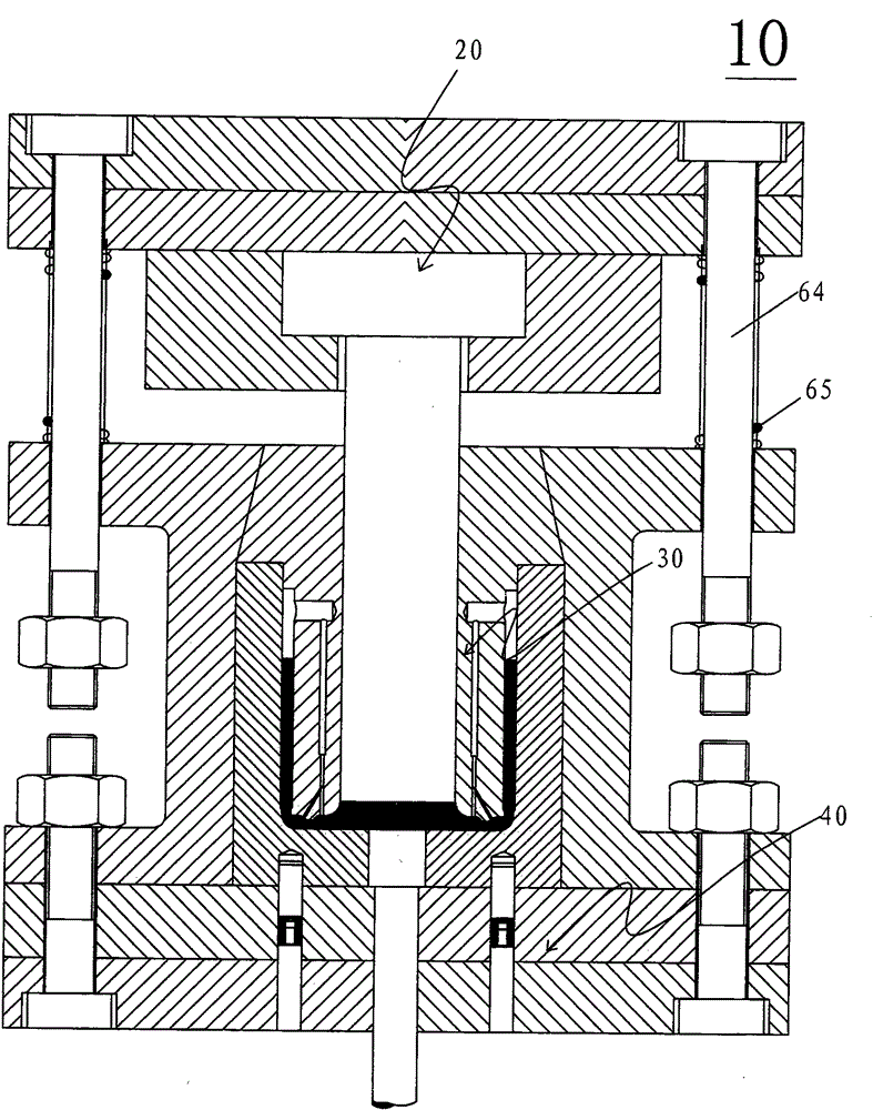 Die and method for angular extrusion forming of annular channel of magnesium alloy cup-shaped component