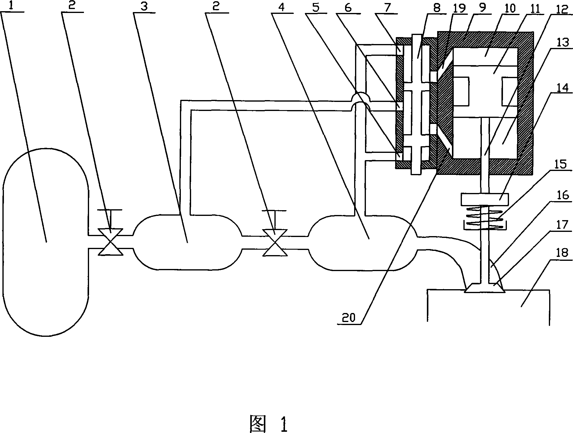 Compressed air engine electrically driven whole-variable valve actuating system