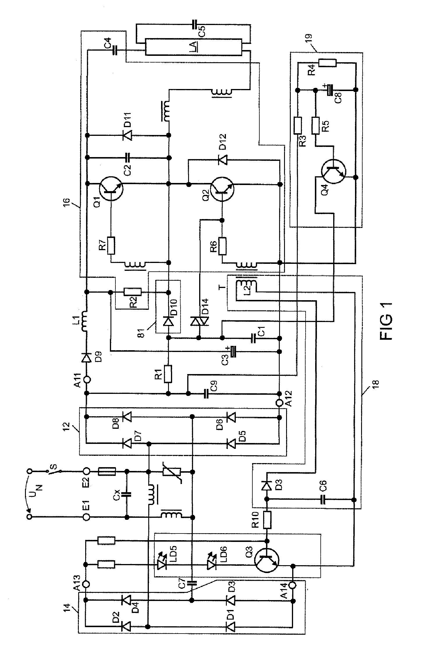 Circuit arrangement and method for operating at least one LED and at least one fluorescent lamp