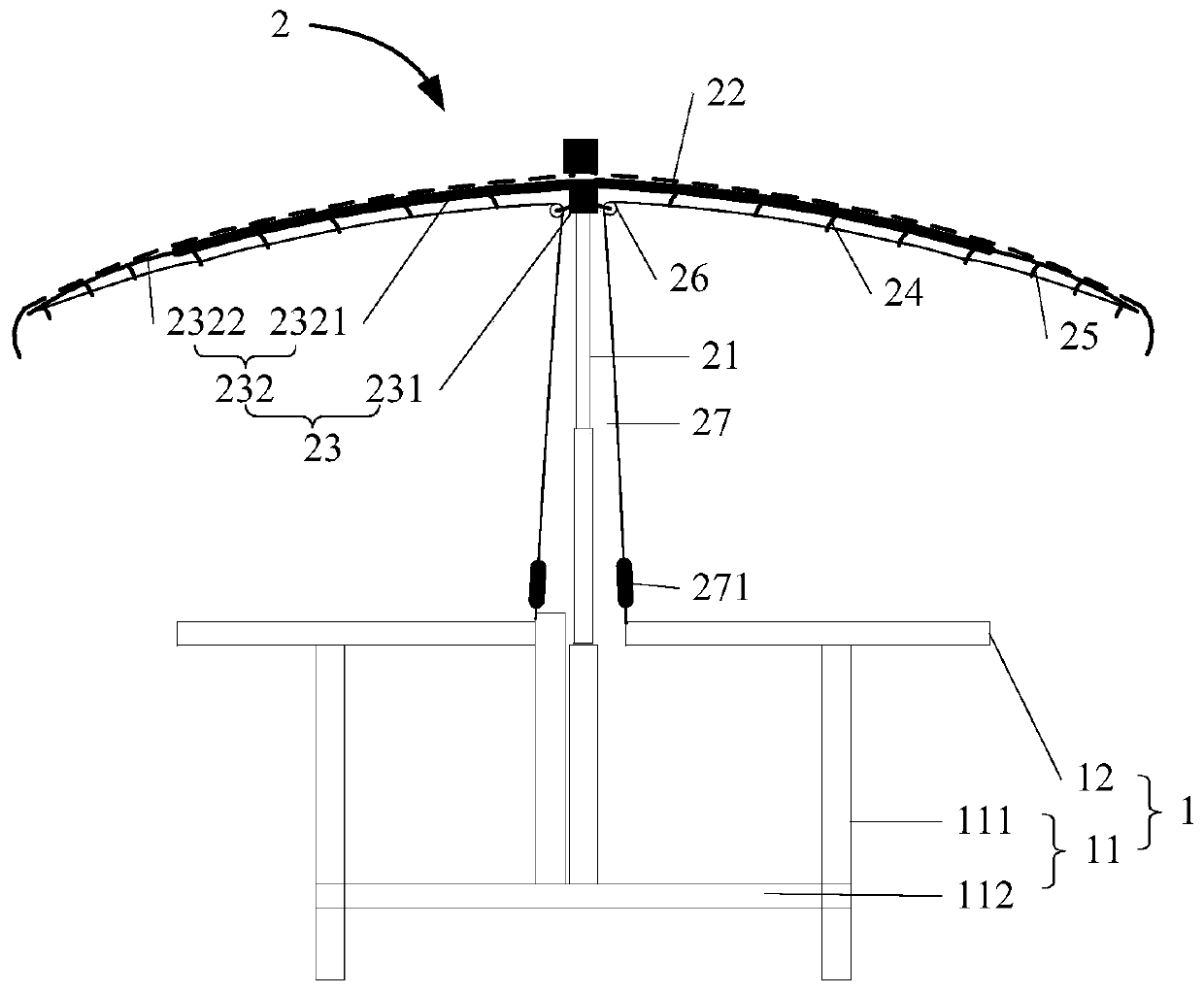 Farmhouse multifunctional outdoor dining table with umbrella