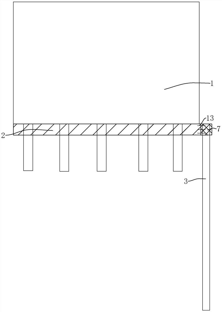 Shallow foundation building protection structure close to deep foundation pit engineering and construction method