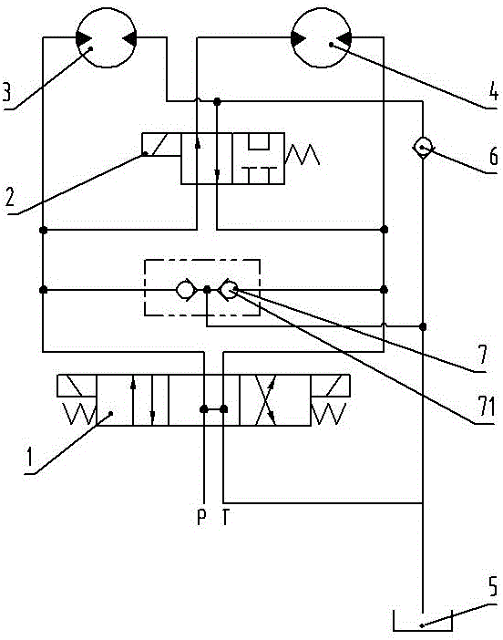 Self-walking shears-fork type high-altitude operation platform walking hydraulic system