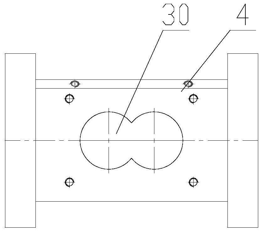 Installing structure of forced side feeding machine of double-screw extruder