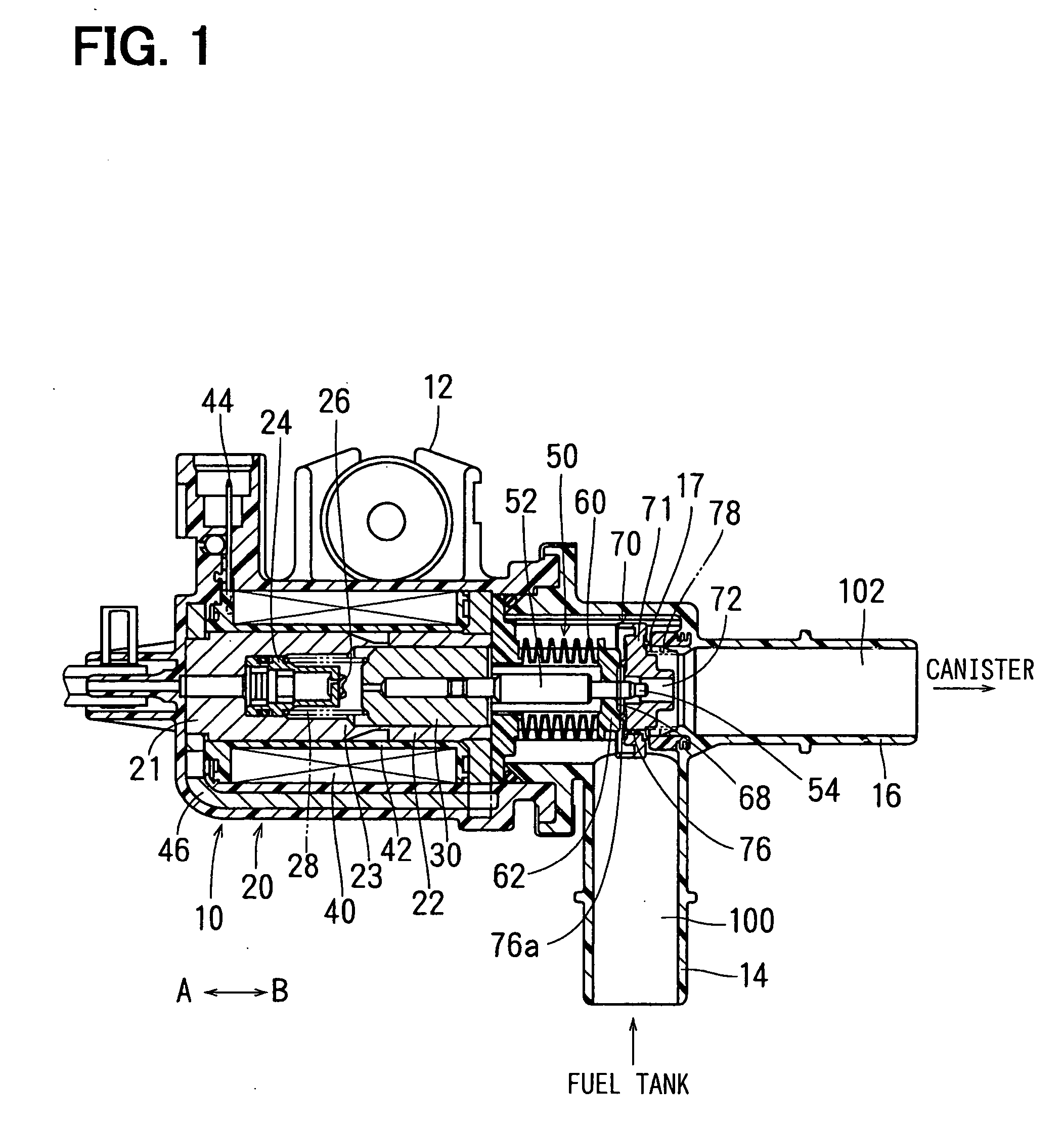 Electromagnetic valve and vapor fuel treating system applying the same