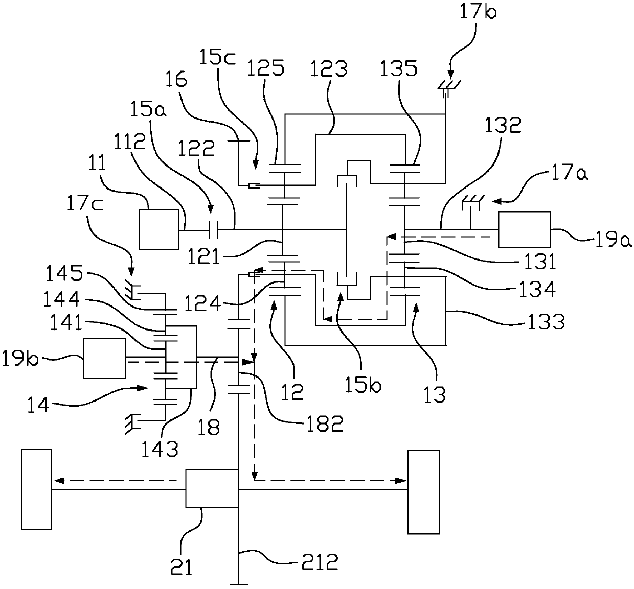 Hybrid power driving system and vehicle