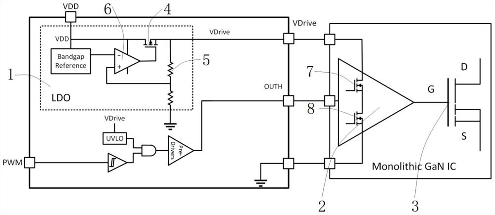 Silicon IC-gallium nitride hybrid drive system