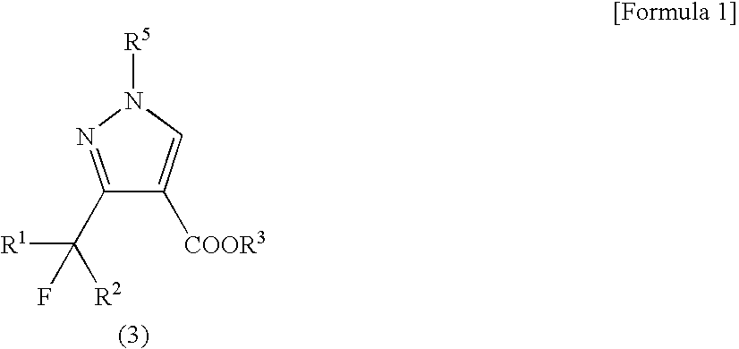 Process for Producing 1-Substituted-3-Fluoroalkylpyrazole-4-Carboxylate