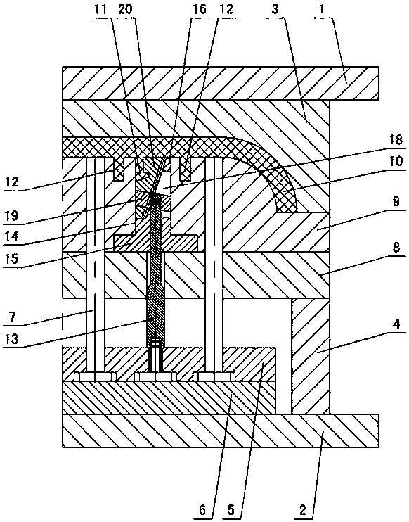 Large-angle small-gap side core-pulling mechanism of angle-ejector-type oblique sliding block of injection mold